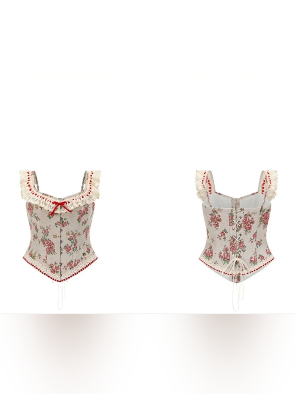 Lace Made Rosey Cottage Corset Size Small
